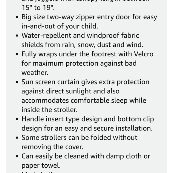 Manito Elegance Plus Stroller Weather Shield/Rain - Picture 11 of 12